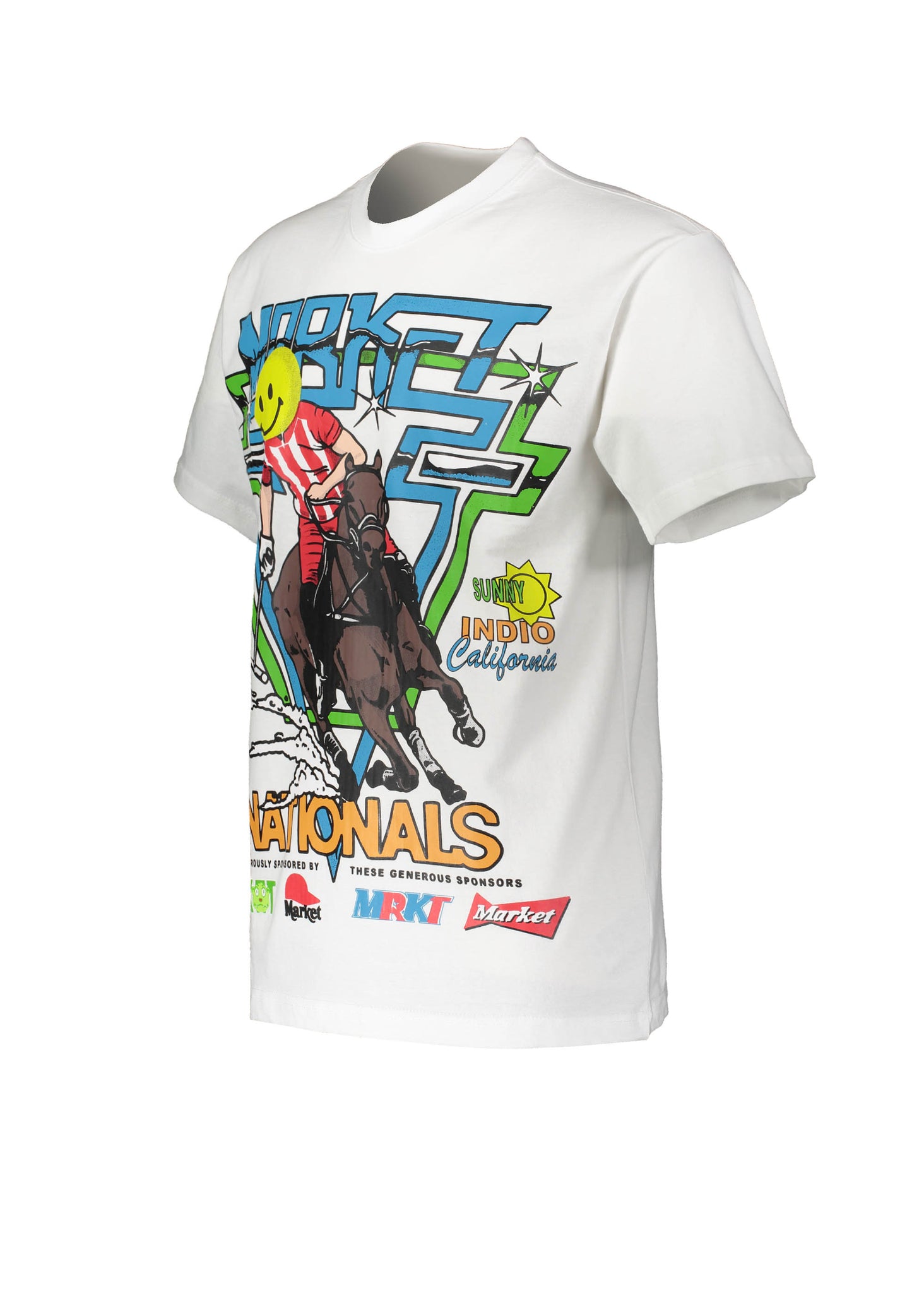 Market Smiley Polo Horserace T-Shirt - White or Black