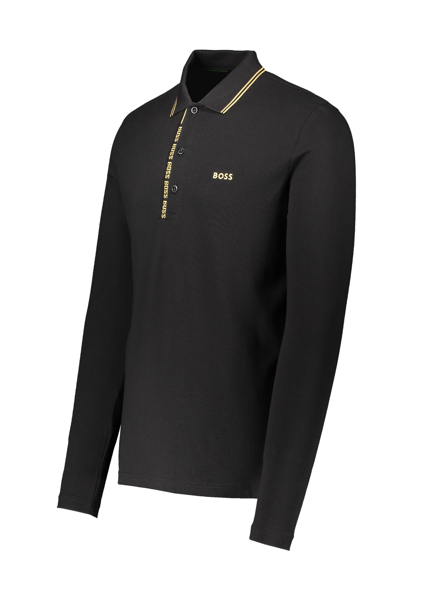 Boss Long Sleeved Polo Shirt - Black