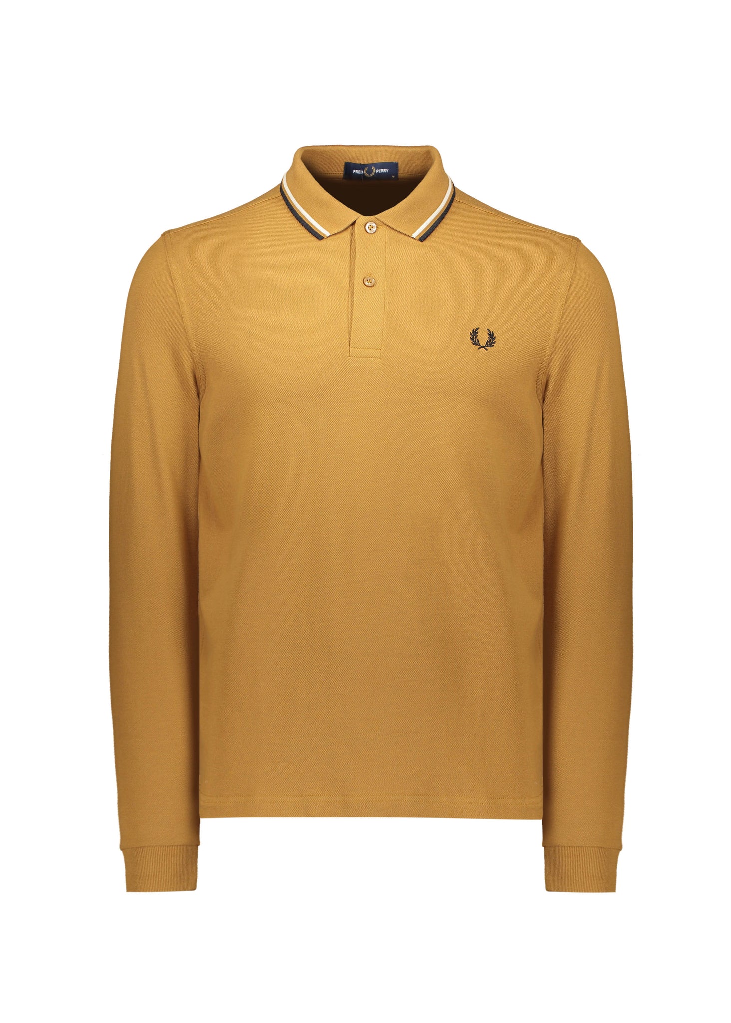 Fred Perry ls twin tipped polo shirt - Dark Caramel