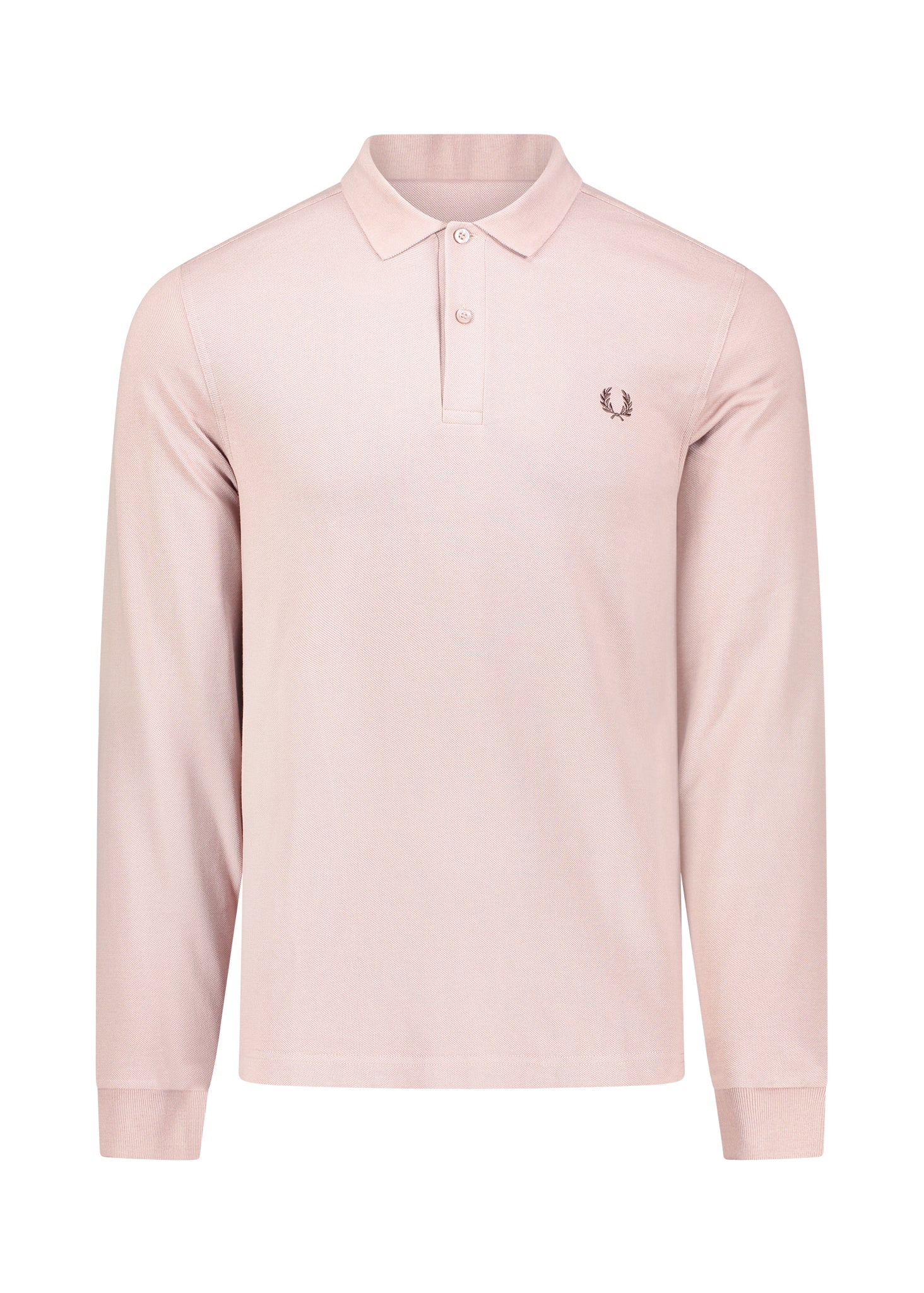 Fred Perry LS Polo Shirt - Plain Dark Pink