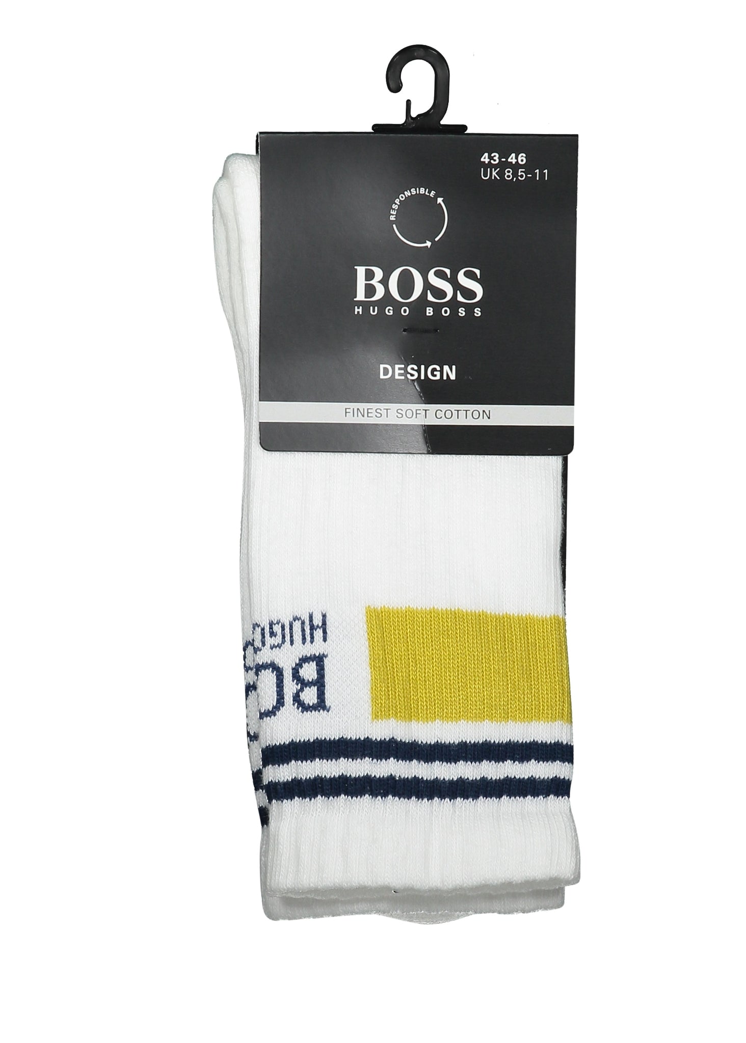 Boss Stripe Logo Socks - White