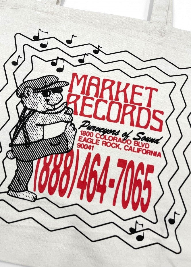 Market Records Tote Bag  - Cream