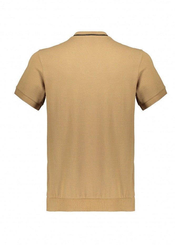 Fred Perry Crew NK Pique T-Shirt - Shaded Stone